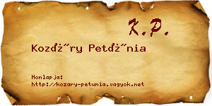 Kozáry Petúnia névjegykártya